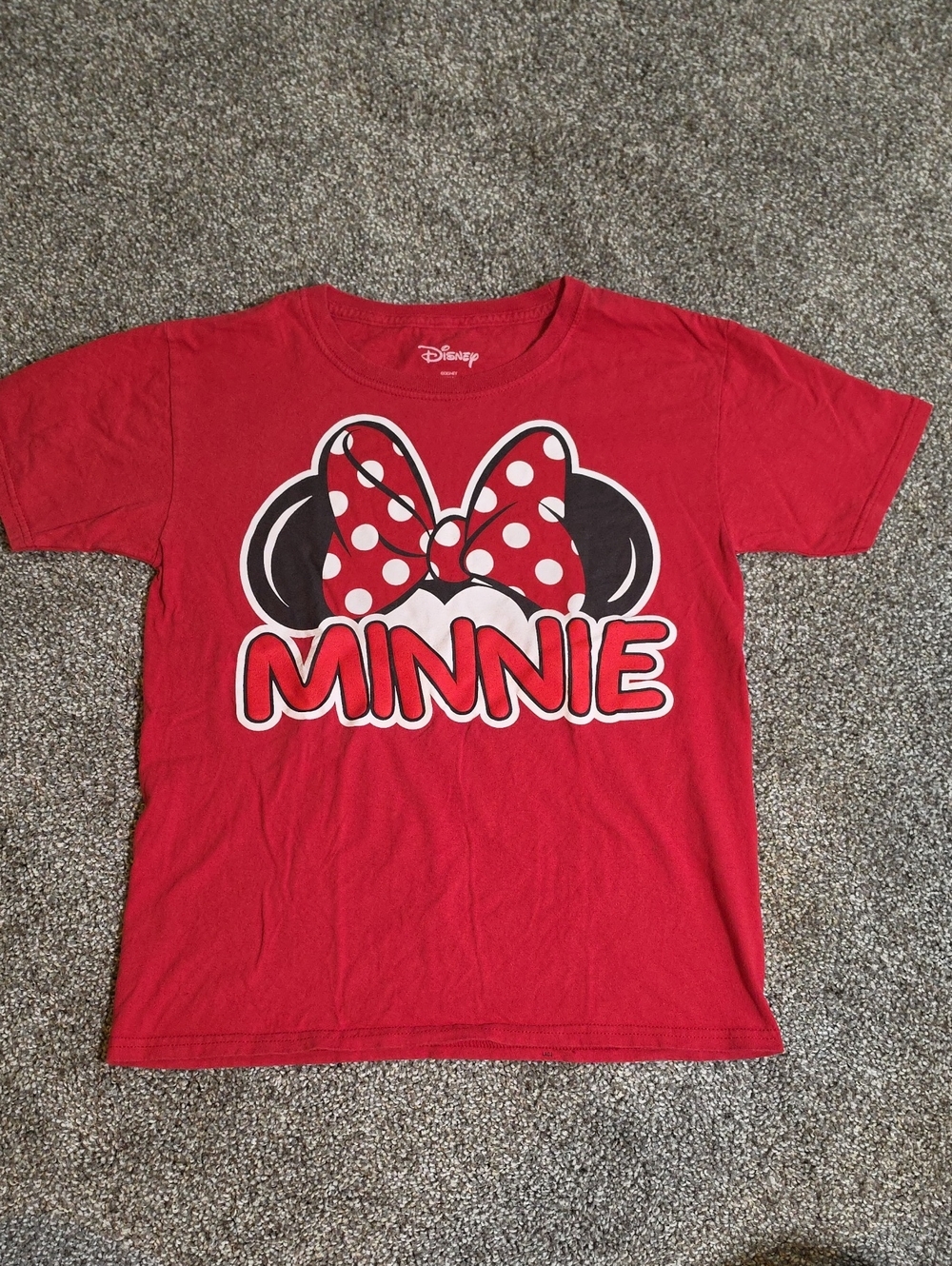 Disney Girls' Minnie Graphic Tee in Red with Black & White Accents